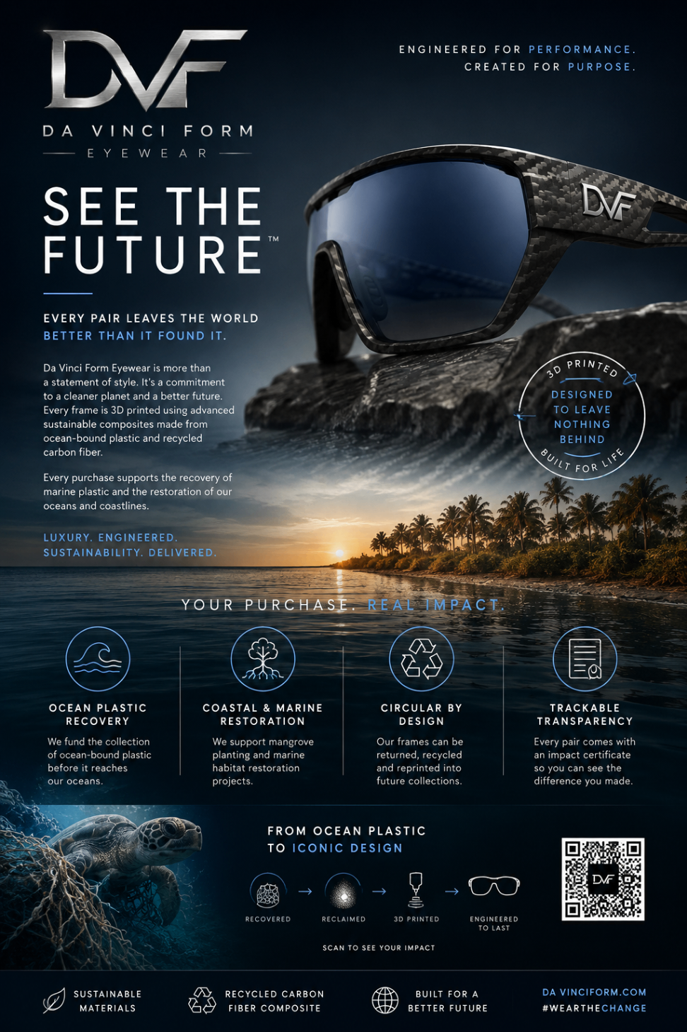 DVF Eyewear sustainability and impact campaign board