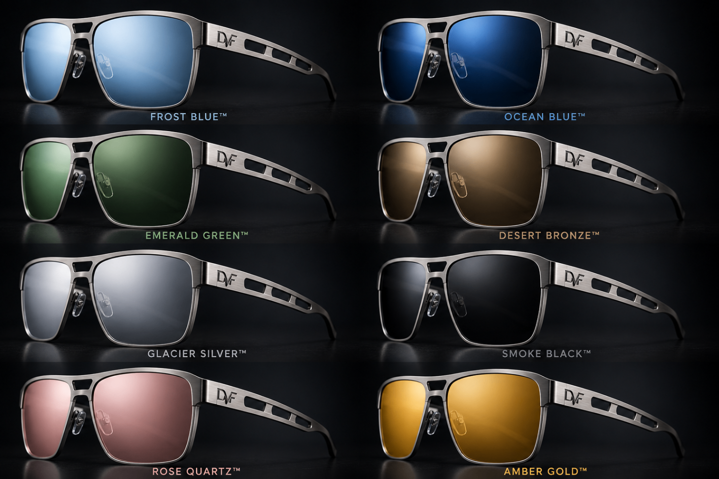 DVF metal frame collection with eight lens colorways